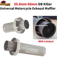 50.8mm 60mm DB Killer Universal Motorcycle Exhaust Escape Moto Catalysts Mesh Silencieux Moto Dit Bike Slip On Muffler Silenc er