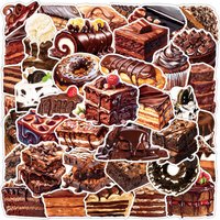 50Pcs Chocolate Dessert Stickers, Cake and Brownie Prints, Suitable for Food Lovers and Planners to Decorate
