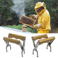 Honeycomb Extraction Beekeeping Spleen Clip High Quality Rugged Beekeeping Tools Stainless Steel Wooden Handle Nest Frame Clip