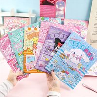 Sanrio Quiet Book Bubble Hello Kitty Cinnamoroll Kuromi My Melody Pochacco Cartoon Toy Landscape Sticker Book Toys