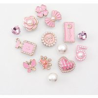 DIY 3D Shoe Flower Charms Set with Detachable Diamond Butterfly Pearl Girls Shoe Decoration Set Includes Flower And Chain Buckle