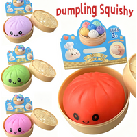 Hot Hot Dumpling Squishy Stress Balls Fidget Sensory Toy Simulation Food with Little Steamer Squeeze Dough Ball Stress Relief Gi