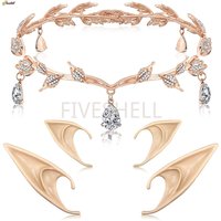 women medieval Halloween Fairy Elf Ears headwear Fashion Party Masquerade Headwear Accessories For Lady