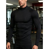 High Neck Compression Shirt Mens Rashguard Fitness For Men Gym Sports T-Shirt Running Sweatshirt Outdoor Mountaineering Training