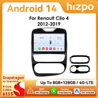 Hizpo 2Din 10,1 Zoll Android14 Autoradio für Renault Clio 4 2012–2019 Snapdragon 6115 Steuergerät GPS RDS DSP 4G BT Auto CarPlay