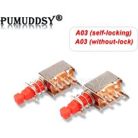 10PCS Directly Key Switch PS-22F03 A03 Self-locking/Unlocking Push Button Switch DPDT Bipolar 6pin Self-locking Key Power Switch