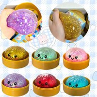 Hot Cute 1-12pcs Glitter Dumpling Glitter Dumpling Squishy with Box Dumplings Sensory Squeeze Toy for Stress Relief