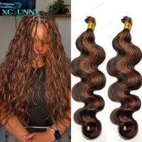 Color 4 30 Bulk Human Hair For Boho Braids Knotless Body Wave Bulk Human Hair For Braiding Invisable Knots Double Drawn