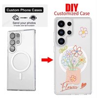 Custom Picture Magnetic Clear Case for Samsung Galaxy S25 Ultra S24 FE S23 S22 Plus A56 A36 A26 A16 A06 A54 Magsafe DIY Cover