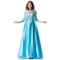 Frozen Elsa Princess Dress Cosplay Anime Blue Elsa Costume Adult Snow Queen Costume Halloween Carnival Frozen Stage Rolelay Sets