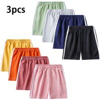 3pcs Summer Kids Shorts Girls Solid Color Beach Shorts Boys Baby Casual Pant Children Short Pants Sport Clothing Outwear