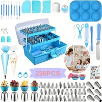 236Pcs Cake Decorating Kit with Piping Bags & Nozzles Pastry Baking Tools Set Complete Cake Supplies for Birthday Party DIY
