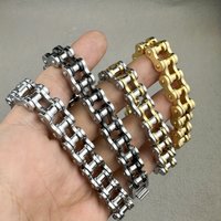1pcs Punk Rock Stainless Steel Biker Mens Bracelet Link Chain Motorcycle Bike Bicycle Chain Bracelets Bangles Jewelry image 4