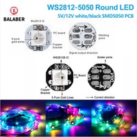 5050 SMD RGB LED 5V WS2812B LED Chip with Heatsink Board WS2811 IC Individually Addressable Black White PCB 10Pcs 100Pcs 1000Pcs