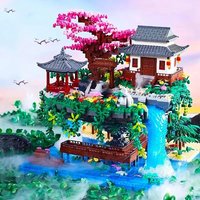 Micro-house cherry tree building block, cherry brick and light, tree house model, romantic decoration, bride gift birthday gift.