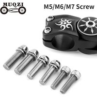 MUQZI Screw M5-18mm M6-19mm M7-20mm M6-35mm Mountain Road Folding Bike Bolt For Bicycle Seatpost Headset Top Cap Stem Crank