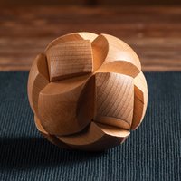 Football Shaped Wooden Kongming Lock,3D Brain Teaser Puzzle,Office Release Pressure Puzzle for Adult,Intelligence Gift for Kids