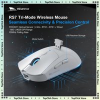 RS7 2.4G Bluetooth 5.1 Wired Three Mode Mouse 800-24000DPI Type-C USB Receiver 6 Keys Office Gaming Mouse