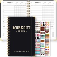 Workout Journal Spiral Notebook A5 Fitness Planner Daily Gym Log Exercise Tracker with Stickers & Progress Pages