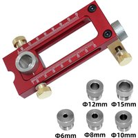 2 In 1 Bohrer Guide Dübel Jig Bett Schrank Schraube Punch Locator Holzbearbeitung Loch Bohrer Set 5-Loch 6/8/10/12/15mm Pin Leuchte