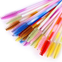 Brosse à cils jetable, 50/100 pièces, brosses à sourcils, applicateur de Mascara arc-en-ciel, Extension de cils, outils de maquillage cosmétique, vente en gros