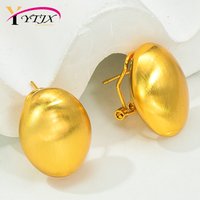 YTJX Classic Oval Drop Earring 18K Gold Plated Metal Piercing Earring For Women Fashion Party Jewelry Birthday Gift 2026 New