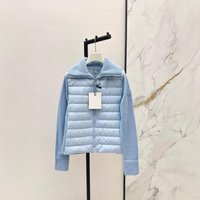 Fashionable Knitted Letter Logo down Jacket Collar Stand up Patchwork Early Spring New Style Women's Winter Warm Thick Coat