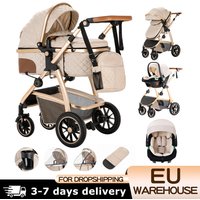 3-in-1-Reisesystem für Kinderwagen, Kinderwagen mit höhenverstellbarem Griff, Reisekinderwagen mit Moskitonetz, Kinderwagen mit Aluminium