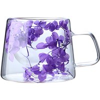 Petal Quicksand Coffee Cup High Appearance Level Dried Flower Real Flower Double Creative Drink Milk Glass
