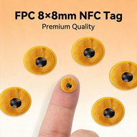 size 8mm Mini Ntag 213 NFC RFID Sticker 13.56MHz Flexible Metal FPC Tag for Access Control And Supply Chain Management