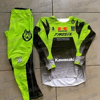 AliExpress Kawasaki 2025 Classic Motorcycle Mountain Bike Jersey Racing Sports Breathable Sweat Wicking Quick Long Sleeve and Pant Set