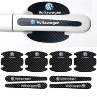 For Volkswagen VW Polo Golf Jetta Beetle Tiguan Touran Passat MK7 MK5 CC Carbon Car Door Handle Bowl Emblem Protective Sticker