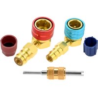 1 Set 90 Degrees R1234YF Coupler Kit High/Low Pressure R1234YF Quick Coupler High/Low Pressure R134A Quick Adapter Car A/C Tools