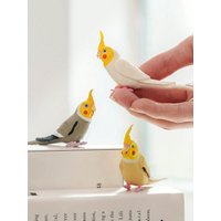 ini Realistic Cockatiel Bird Model: Cute Nymphicus Hollandicus, PVC Material, Lovely Home Decor Desktop Ornament, Birthday Gift