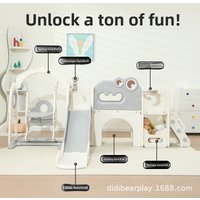 Kids Indoor Slide Swing Climber Set for 0-6 Years Baby Toddler Playground Toy Parent-Child Interactive Playset