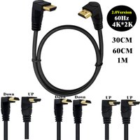 Câble 4K HDTV 2.0, coude de 90/270 degrés, Angle haut et bas, compatible HDMI vers HD, 0.3m, 1.8m, 2K x 4K, pour TV, PC, projecteur, PS4, ordinateur portable