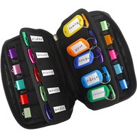 USB Flash Drive Case Organizer Soft Storage Holder With 20 Slots and 20 Label Tags For Thumb Drives Memory Sticks Jump Drives
