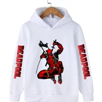 Deadpool Kids Hoodie Print Autumn Winter Boys and Girls Pullover Sweatshirt Cartoon Casual Fashion Student Sweatshirt