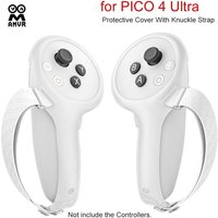 AMVR For PICO 4 Ultra Controller Protective Cover With Knuckle Strap 1 Pair VR Gaming Grips Handle Protector Fixing Band