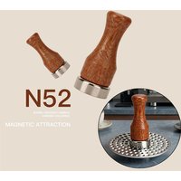 Espresso Puck Screen Magnetic Supplies With Wood Handle 51/53/58mm Stainless Steel Coffee Filter Mesh Magnetic Extractor Tools