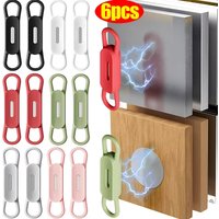 6pcs Magnetic Pen Pencil Holder Silicone Adjustable Pen Hook for Desk Refrigerator Whiteboards Office Desktop Marker Organizer
