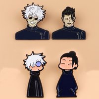 4pcs/set Creative Anime Jujutsu Brooch Cute Gojo Satoru Itadori Yuji lapel badge backpack shirt clothes Jewelry Accessories Gift
