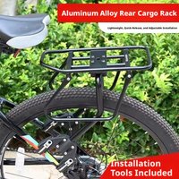 AliExpress NONE Rear Bike Rack Aluminum Alloy Adjustable Cargo Carrier for 26-29 Inch Mountain Road Bike Cycling Luggage Carrier