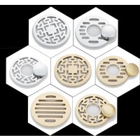 1PC Brass Silver/Gold Washing Machine Bathroom Dual Use Thickened Floor Drain Cover Filter Mesh Round Deodorant Sewer Drain