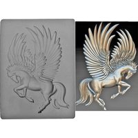 Greek Winged Horse Silicone Fondant Cake Topper Mold Two - Winged Pegasus Mould Chocolate Candy Icing Sugarcraft Baking