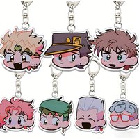 JoJo's Bizarre Adventure Decor Keyring Kawaii Pendant Bag Accessories Anime Cartoon Boy Student Anime Cartoon Birthday Gift