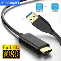 1.8M USB 3.0 To HDMI-compatible Cable USB 3.0 HDMI- Converter 1080P Projector Video Monitor Cable for Laptop PC Projector