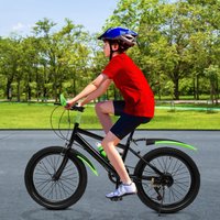 20" Kinder Mountainbike 7 Geschwindigkeiten Fahrrad Dual-Scheibenbremsen Unisex Kinderfahrrad Höhenverstellbar Jungen Mädchen Reiten Fahrrad