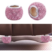 Universal Crystal Rhinestone Car Seat Headrest Ring Collars Decor Charms Diamond Bling Car Interior Accessories For Women Girls