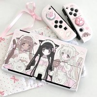 Original Switch Protective Case Ins Style OLED Cartoon Girl Gaming Console Shell Compatible with Nintendo Switch 2 Joy-Con Case